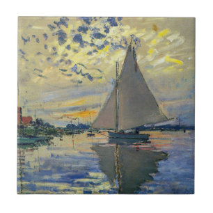 Claude Monet - Sailboot in Le Petit-Gennevilliers Tegeltje