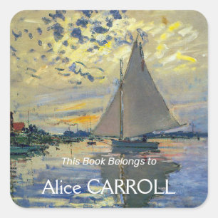 Claude Monet - Sailboot in Le Petit-Gennevilliers Vierkante Sticker
