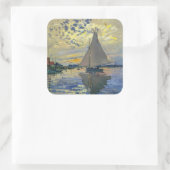 Claude Monet - Sailboot in Le Petit-Gennevilliers Vierkante Sticker (Tas)