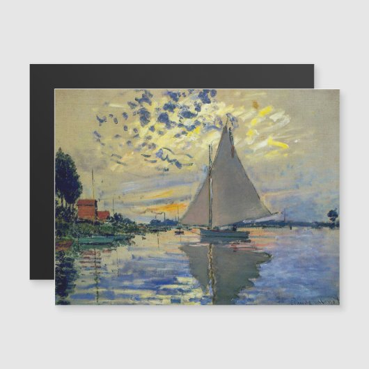 Claude Monet - Sailboot Magnetic Kaart (Voorkant / Achterkant)