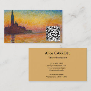 Claude Monet - San Giorgio Maggiore Dusk - QR-code Visitekaartje