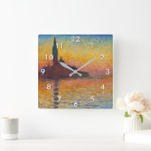 Claude Monet - San Giorgio Maggiore in Dusk Vierkante Klok (Huis)