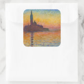 Claude Monet - San Giorgio Maggiore in Dusk Vierkante Sticker (Tas)