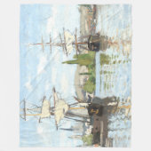 Claude Monet. Schepen die op de zegen in Rouen rij Fleece Deken (Voorkant)