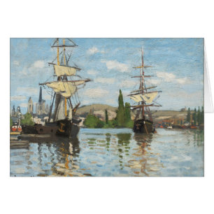 Claude Monet Schepen die op de zegen in Rouen va