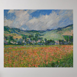 Claude Monet Schilderen, Poppy Field bij Giverny Poster