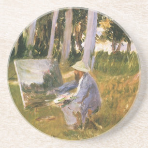Claude Monet Schilderend, Rand van een Bos door Sa Zandsteen Onderzetter
