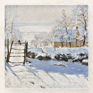 Claude Monet schilderij, The Magpie, Glazen Onderzetter