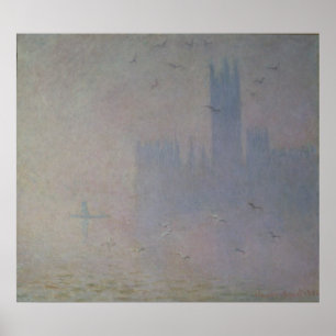 Claude Monet Seagulls over de woningen van het P Poster