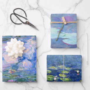Claude Monet Shades van Blue Water Lilies Inpakpapier Vel