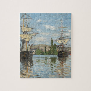 Claude Monet Ships Riding op de Seine in Rouen Legpuzzel