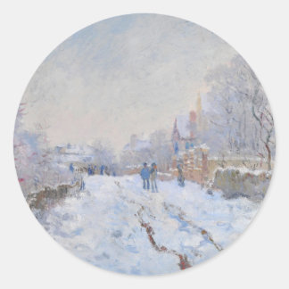 Claude Monet // Sneeuw in Argenteuil Ronde Sticker