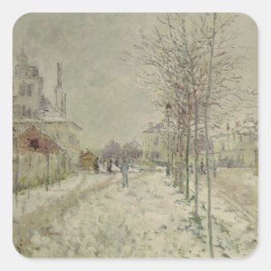 Claude Monet Sneeuweffect Vierkante Sticker