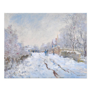 Claude Monet - Sneeuwlandschap bij Argenteuil Foto Afdruk