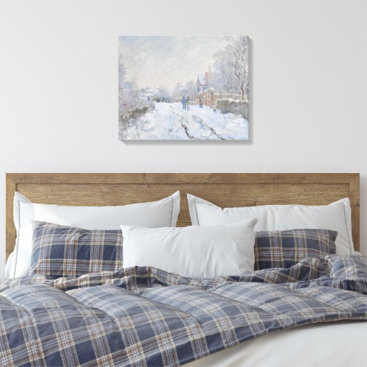 Claude Monet - Snow Scene in Argenteuil Canvas Afdruk (Insitu (Slaapkamer))