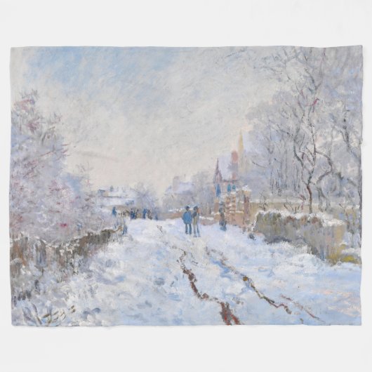 Claude Monet - Snow Scene in Argenteuil Fleece Deken (Voorkant (Horizontaal))