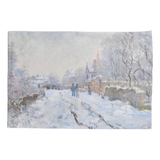 Claude Monet - Snow Scene in Argenteuil Kussensloop (Achterkant)