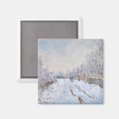 Claude Monet - Snow Scene in Argenteuil Magneet (Voorkant / Achterkant)