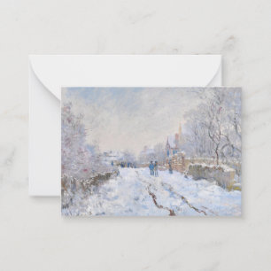Claude Monet - Snow Scene in Argenteuil Notitiekaartje