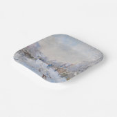 Claude Monet - Snow Scene in Argenteuil Papieren Bordje (Gebogen)