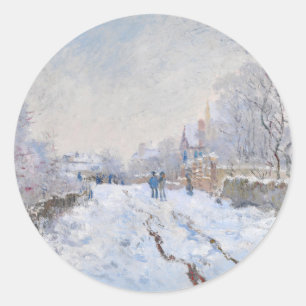 Claude Monet - Snow Scene in Argenteuil Ronde Sticker
