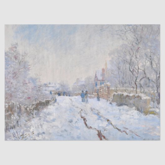 Claude Monet - Snow Scene in Argenteuil Tissuepapier (Voorkant)