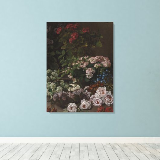 Claude Monet Spring Flowers Canvas Afdruk (Insitu (Houten vloer))