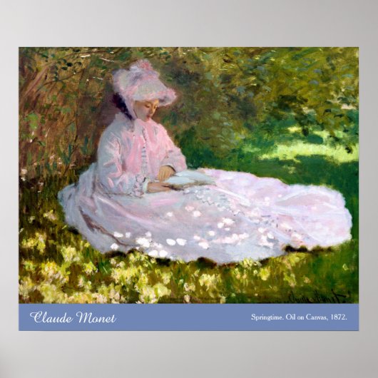 Claude Monet Springtime Impressionisme Painting Poster (Voorkant)