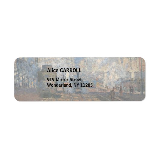 Claude Monet - St. Lazare Station buiten uitzicht Etiket (Voorkant)