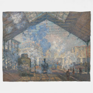 Claude Monet - St. Lazare Station buiten uitzicht Fleece Deken