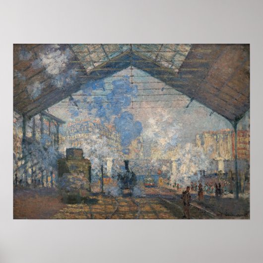 Claude Monet - St. Lazare Station buiten uitzicht Poster (Voorkant)