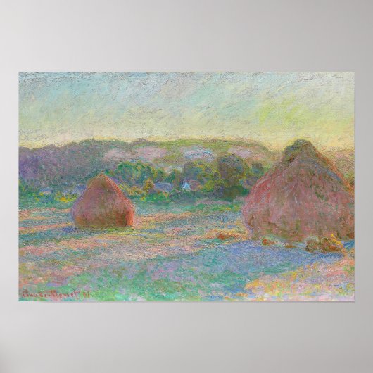 Claude Monet Stacks van Wheat End of Summer Artwor Poster (Voorkant)
