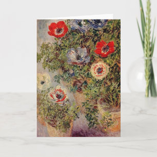 Claude Monet - Stilleven met Anemonies Feestdagen Kaart