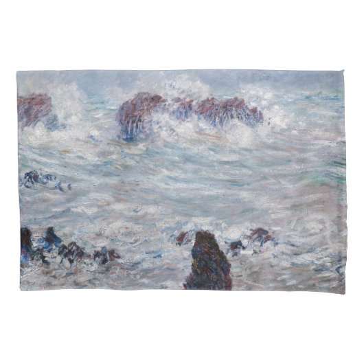 Claude Monet - Storm van de Belle-Ile-kust Kussensloop (Voorkant)