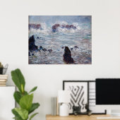 Claude Monet - Storm van de Belle-Ile-kust Poster (Thuiskantoor)