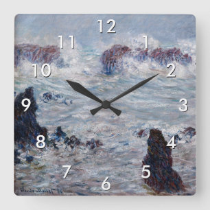 Claude Monet - Storm van de Belle-Ile-kust Vierkante Klok