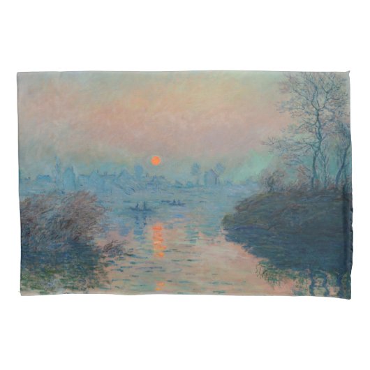 Claude Monet - Sunset on the Seine at Lavacourt Kussensloop (Voorkant)