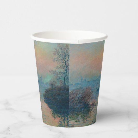 Claude Monet - Sunset on the Seine at Lavacourt Papieren Bekers (Rechts)