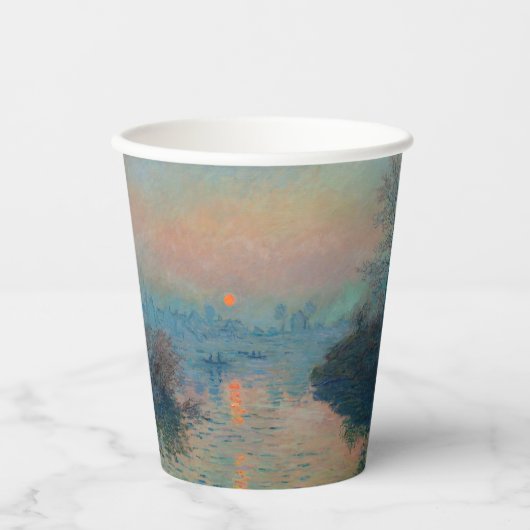 Claude Monet - Sunset on the Seine at Lavacourt Papieren Bekers (Voorkant)