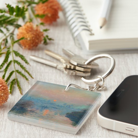 Claude Monet - Sunset on the Seine at Lavacourt Sleutelhanger (Voorkant Rechts)