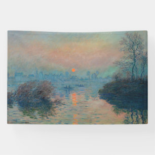 Claude Monet - Sunset on the Seine at Lavacourt Spandoek