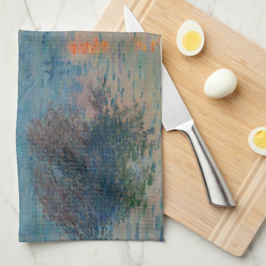 Claude Monet - Sunset on the Seine at Lavacourt Theedoek (Quarter Fold)