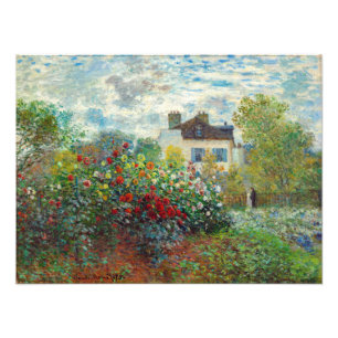 Claude Monet - The Artiest's Garden in Argenteuil Foto Afdruk