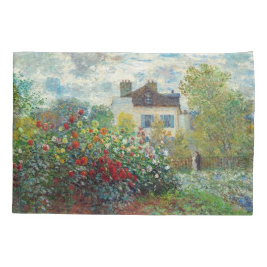 Claude Monet - The Artiest's Garden in Argenteuil Kussensloop (Achterkant)