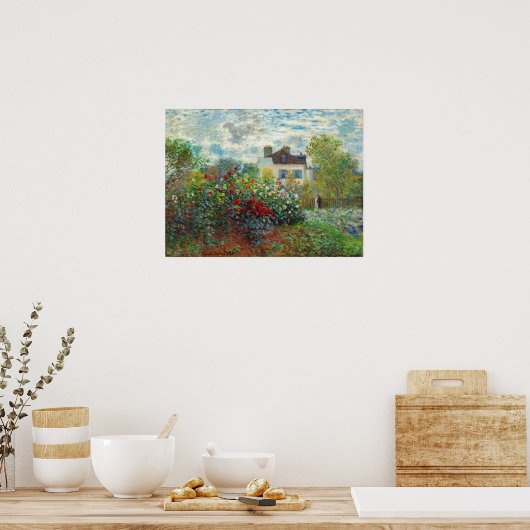 Claude Monet - The Artiest's Garden in Argenteuil Poster (Keuken)