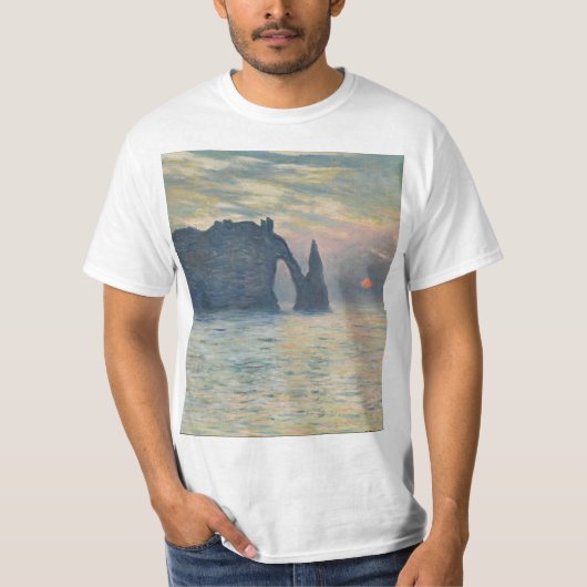 Claude Monet - The Cliff, Étretat, Sunset T-shirt (Voorkant)
