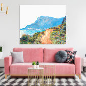 Claude Monet The Corniche bij Monaco Canvas Afdruk (Insitu (Woonkamer))