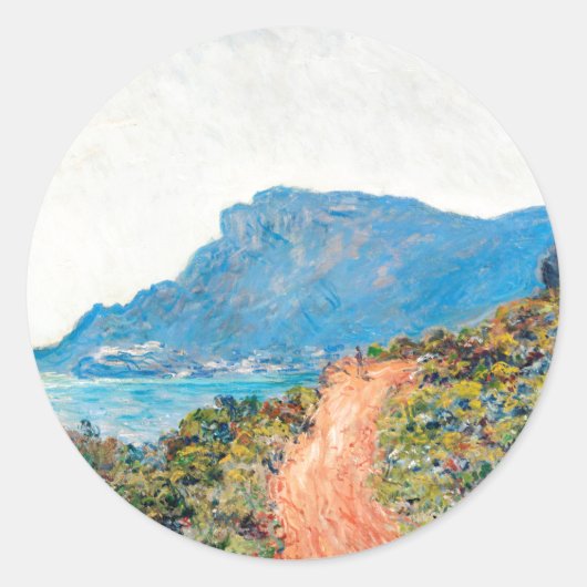Claude Monet The Corniche bij Monaco Ronde Sticker (Voorkant)