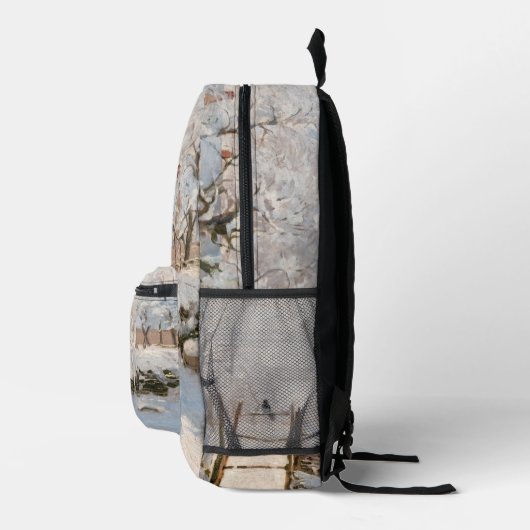 Claude Monet - The Magpie Bedrukte Rugzak (Rechts)