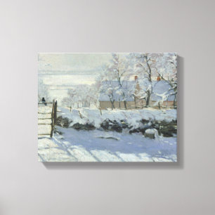 Claude Monet - The Magpie Canvas Afdruk